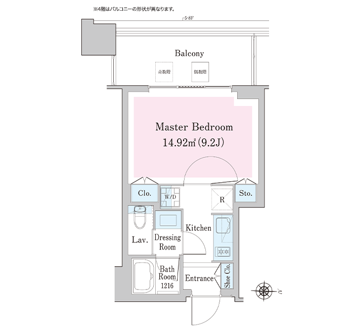 8階 1K 30.34㎡ 間取り図